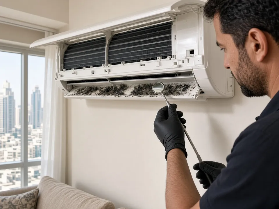 Signs of mould in AC ducts